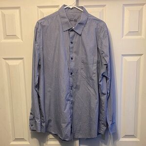 Tasso Elba Blue Gingham Button Down Shirt